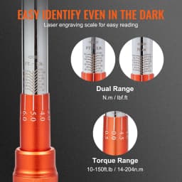 SucceBuy Torque Wrench Set Drive Click Torque Wrench Dual-Direction Adjustable Mechanical Dual Range Scales Torque Wrench Kit