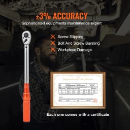 SucceBuy Torque Wrench Set Drive Click Torque Wrench Dual-Direction Adjustable Mechanical Dual Range Scales Torque Wrench Kit