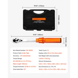 SucceBuy Torque Wrench Set Drive Click Torque Wrench Dual-Direction Adjustable Mechanical Dual Range Scales Torque Wrench Kit