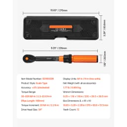 SucceBuy Torque Wrench Set Drive Click Torque Wrench Dual-Direction Adjustable Mechanical Dual Range Scales Torque Wrench Kit