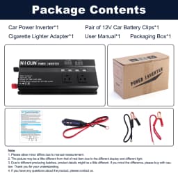 Car Power Inverter Pure Sine Wave DC 12V To AC 110V Solar Power Converter LCD 3 AC Outlets USB Port For Home Outdoor RV Car