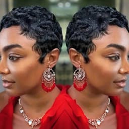 Short Pixie Cut Straight Human Hair Wig with Bangs 180% Density Brazilian Wig Basics Style Full Machine Made
