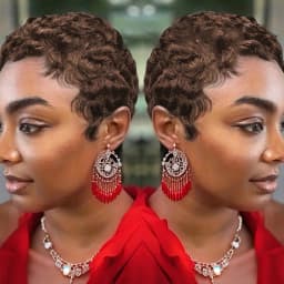 Short Pixie Cut Straight Human Hair Wig with Bangs 180% Density Brazilian Wig Basics Style Full Machine Made