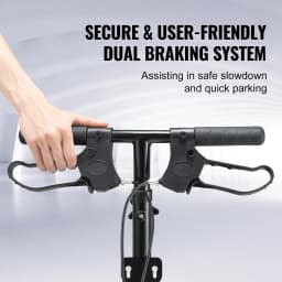 SucceBuy Folding Knee Scooter Carbon Steel Steerable Knee Walker w/ Height-Adjustable Handlebar All-Terrain Solid Wheels Scooter