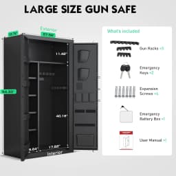 30-40 Large Gun Safe for Rifles and Pistols, Unassembled Digital Gun Safe, Rifle Safe with LCD Keypad and Adjustable Shlef