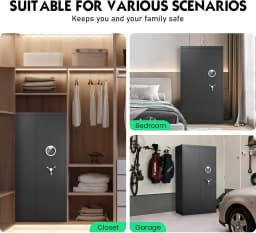 30-40 Large Gun Safe for Rifles and Pistols, Unassembled Digital Gun Safe, Rifle Safe with LCD Keypad and Adjustable Shlef