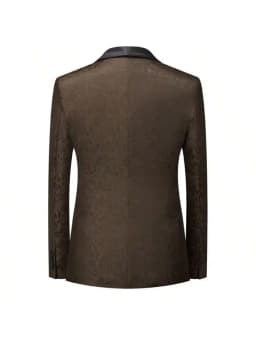Mens 3 Piece Floral Tuxedo, Jacquard Slim Suit Set, Paisley Blazer Vest and Pants for Prom Wedding