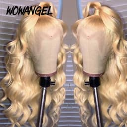 Wow Angel Real HD Lace Frontal Wig 250% 13x6 HD Lace Front Human Hair Wig 613 Blonde Body Wave Wigs HD Lace Closure Wig Glueless