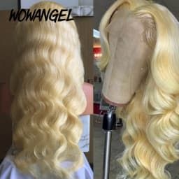 Wow Angel Real HD Lace Frontal Wig 250% 13x6 HD Lace Front Human Hair Wig 613 Blonde Body Wave Wigs HD Lace Closure Wig Glueless