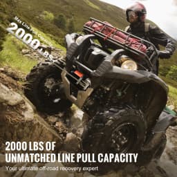 SucceBuy 2000lbs Electric Car Winch ATV/UTV Steel Cable Winch with Wired Remote Control for Towing Off-Road Vehicle Jeep Truck