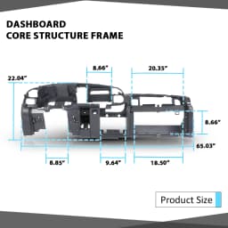 Dash Dashboard Core Structure Frame Single Aux Compatible with Dodge Ram 1500 2500 3500 1998-2001 Grey