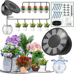 Solar Automatic Drip Irrigation System Kit, Auto Watering Kit for DIY Garden Watering System with 9 Timing Modes Outdoor Garden