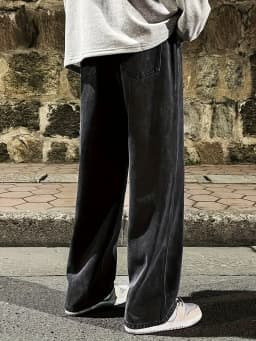 Men's Regular Fit Multi-Pocket Jeans Street Style Cotton Blend Denim Black Gray Non-Stretch All-Season Wear Classic Desi