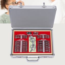 104-Piece Optical Trial Lens Set Professional Optometry Lenses Kit Vision Testing Lenses Set with Carrying Case & Eye Chart