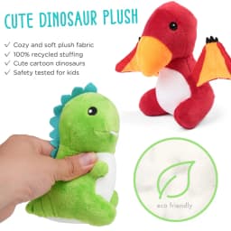 Dinosaur Stuffed Animals, 5 Small Dinosaur Plush Dolls Egg Bag Toys, Dino Plushies for Kids Girls Boys Birthday Christmas Gifts