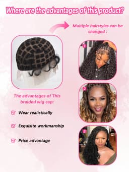 Premium Nylon Wig Cap for Women ,DIY Weaving,Breathable & Comfortable,Double Full Lace Crochet Wig Cap with Baby Hair