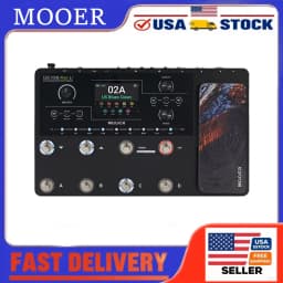 MOOER GE Series Guitar Multi Effects Pedal 55 Amp Models 200 Presets 9H Battery IR Loader 4 Footswitches for Live Performance