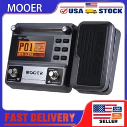 MOOER GE Series Guitar Multi Effects Pedal 55 Amp Models 200 Presets 9H Battery IR Loader 4 Footswitches for Live Performance