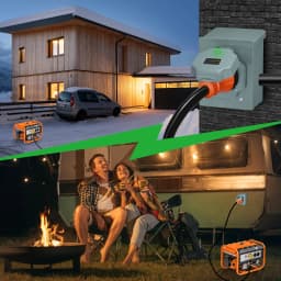 15FT 50 Amp Generator Cord and Pre-Drilled Power Inlet Box, Extension Cord Twist Locking for Outdoor Emergency Kit