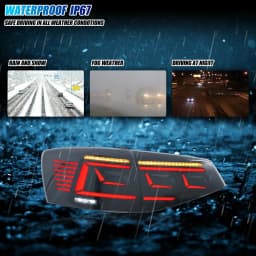 LED Tail Lights for Volkswagen VW Jetta 2015-2018 MK6 VI Sequential Turn Signal Dynamic Animation Black Rear Lamps Assembly