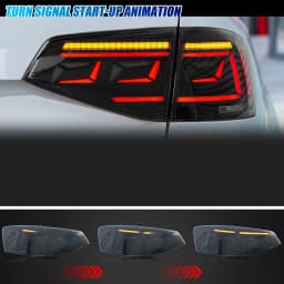LED Tail Lights for Volkswagen VW Jetta 2015-2018 MK6 VI Sequential Turn Signal Dynamic Animation Black Rear Lamps Assembly