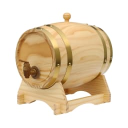 5L Pine Wine Barrel, Wine-Barrel, Wood Wine Container with Stand Faucet for Home Wine Cellar, Whiskey