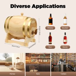 5L Pine Wine Barrel, Wine-Barrel, Wood Wine Container with Stand Faucet for Home Wine Cellar, Whiskey