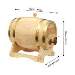 5L Pine Wine Barrel, Wine-Barrel, Wood Wine Container with Stand Faucet for Home Wine Cellar, Whiskey