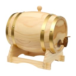 5L Pine Wine Barrel, Wine-Barrel, Wood Wine Container with Stand Faucet for Home Wine Cellar, Whiskey