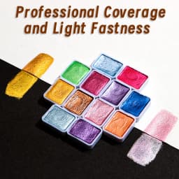 60 Colors Pearl Watercolor Pigment, Metallic Solid Paint Portable Art Kit for Painting, Perfect Gifts, Starry Color
