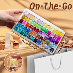 60 Colors Pearl Watercolor Pigment, Metallic Solid Paint Portable Art Kit for Painting, Perfect Gifts, Starry Color