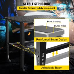 SucceBuy Welding Table 36" x 24" 800LBS Capacity Welding Workbench Table Heavy-Duty Work Bench for Welding Assembly Repair Works