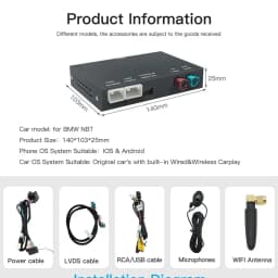 AUTOABC Wireless Carplay Android Auto For BMW Mini NBT CIC R55 R56 R57 R58 R59 R60 Module Mirror Link AirPlay Support Camera