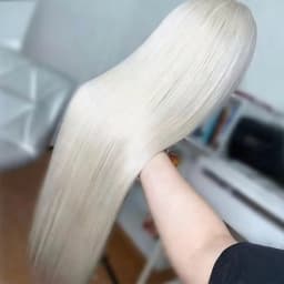 Platinum White Straight Lace Front Wig 250 Density Lace Front Wigs 13x4 HD Lace Front Wig Human Hair for Women with Baby Hair