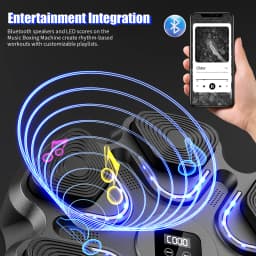 Music Boxing Machine for Adults and Kids, Smart Bluetooth Boxing Training Equipment with Gloves for Home,Office and Gym