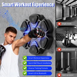 Music Boxing Machine for Adults and Kids, Smart Bluetooth Boxing Training Equipment with Gloves for Home,Office and Gym