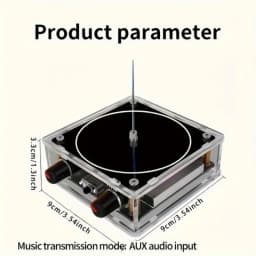 Tesla coil speaker with plasma storm effect. Cool desktop gadget with artificial lightning, creative decorative gift.