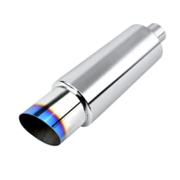 Car Exhaust Pipe Muffler 2.25" 57MM Inlet 3" 76MM Outlet Stainless Steel Universal Straight Through N1 Style Burnt Exhaust Tip