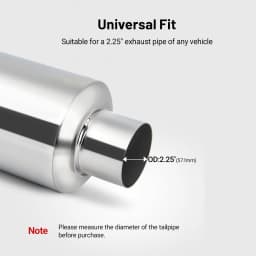 Car Exhaust Pipe Muffler 2.25" 57MM Inlet 3" 76MM Outlet Stainless Steel Universal Straight Through N1 Style Burnt Exhaust Tip
