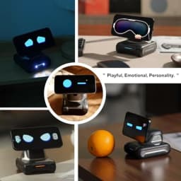 AI Desktop Companion for Office Use Space Black ABS Plastic Sleek Black Finish Voice Interaction with ChatGPT Gemini Visual Und