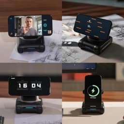 AI Desktop Companion for Office Use Space Black ABS Plastic Sleek Black Finish Voice Interaction with ChatGPT Gemini Visual Und