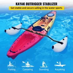 SucceBuy 2 PCS Kayak Outrigger Stabilizers PVC Inflatable Outrigger Float with Sidekick Arms Rod Fit for Canoes, Fishing Boats