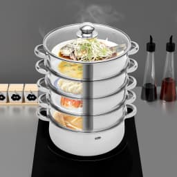 Multifunctional Stainless Steel Steamer 26cm/28cm/30cm 5-Tier Kitchen Cooking Steamer Durable And Easy-to-clean