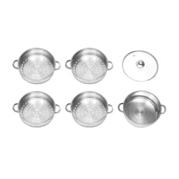 Multifunctional Stainless Steel Steamer 26cm/28cm/30cm 5-Tier Kitchen Cooking Steamer Durable And Easy-to-clean