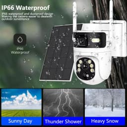 8MP 4K 4G SIM Card PTZ IP Camera Record Built-in Battery Dual Lens Solar Outdoor Camera Solar Panel P2P ICam365 PIR Detection