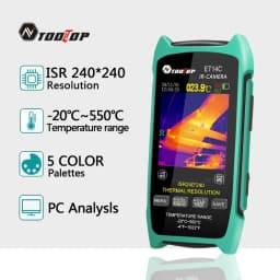 TOOLTOP ET14C Portable Thermal Imaging Camera 2.8-inch ISR 240*240 Infrared PCB Thermal Imager with Macro Lens HVAC Repair