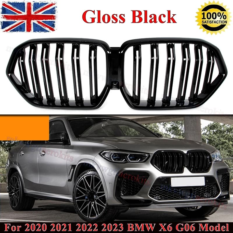 Magickit for BMW X6 G06 X6M F96 2020 2021 2022 2023 Front Kidney Bumper Grille Centre Racing Grille Gloss Black