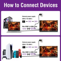 16 inch Portable Monitor 144Hz HDR IPS Gaming Monitor USB TYPE C HDMI for Phone Laptop Desktop Switch PS4 XBOX