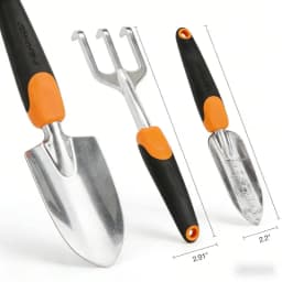 Heavy Duty 3-Piece Garden Tools, Magnesium Alloy with Centimeter Scale, Soft Grip Handle Reduces Fatigue, for Yard Work
