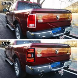 LED Tail Lights for Dodge Ram 1500 2500 3500  2009-2018 Sequential Turn Signal Start-up Animation Black Rear Lamps Assembly